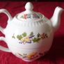 4 Piece Aynsley Cottage Garden Pattern Bone China Rare Tennis Set With Tray And Oban Cup, Tea Pot With Lid And Water Pitcher For One Person Setting Made In England Image 6