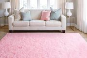 Rugs Living Room Large 160x230cm, Pink Bedroom Rug Fluffy Faux Fur Carpets, High Pile Soft Rug Non Shedding, Modern Non Slip Area Rugs