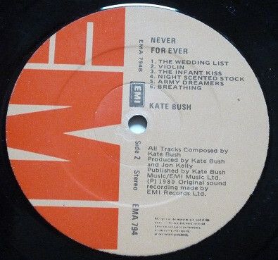 Kate Bush  Never For Ever Irish pressing