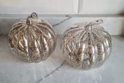 Glass Light-Up Pumpkins X 2