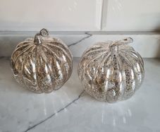 Glass Light-Up Pumpkins X 2
