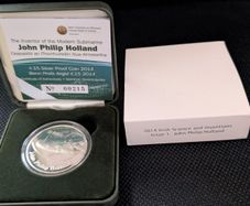 Fifteen Euro Silver Proof Coin 2014 Commemorating  John Philip Holland, The Irish Inventor Of The Modern Submarine.
