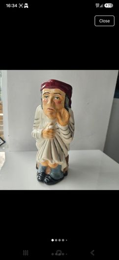 Vintage Roy Kirkham Pottery Scrooge Toby Jug Character Mug  Staffordshire Earthenware