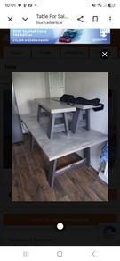 Table and 2 benches