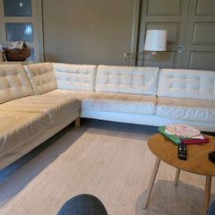 Leather L-shaped couch