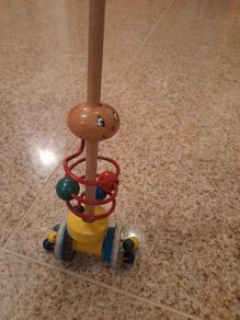 Wooden push along/ walk along clacking toy