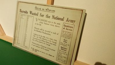 Irish army 1923 recruitment notice metal tin sign
