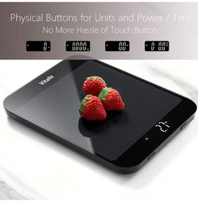 15kg/33lb Digital Kitchen Scales, Multifunction Food Scales Measures in Grams and Ounces, 1g/0.1oz Precise Graduation, Batteries Included,Black