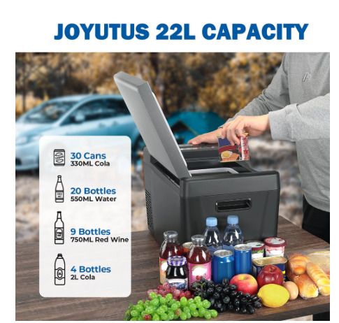 Car Mini Fridge 12V Portable Compressor Refrigerator 22L/28L Cooler For Caravan Camping Travel or Cosmetic Freezer
