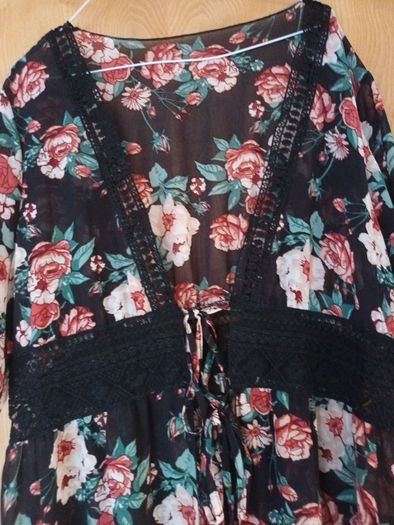 Shein Sheer Pattern  Kimono/Beechwear/Coat  S 3XL  -18.