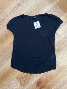 Brand New Black Scalloped Top Size 8