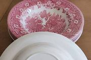 Vintage Ironstone English Pink Transferware Bowl