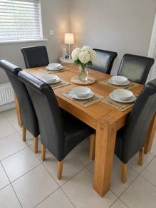 solid oak dining table