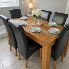 solid oak dining table