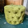 Velvet Buttoned Footstool Ottoman Image 2