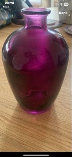 vase small decorative piece purple glass