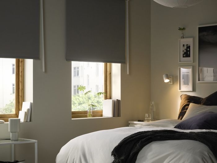 FRIDANS  Block-out roller blind, grey, 200x195 cm