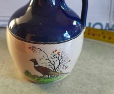 Vintage Pheasants Mead Flask Decanter Jug  P F Alexander Signed  | Retro Flagon Game Birds Barware | Man Cave Drinks Trolley English Stoneware