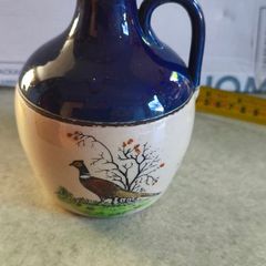 Vintage Pheasants Mead Flask Decanter Jug  P F Alexander Signed  | Retro Flagon Game Birds Barware | Man Cave Drinks Trolley English Stoneware
