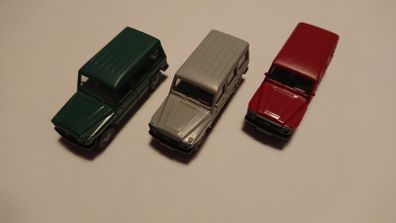 3 Mercedes G model cars