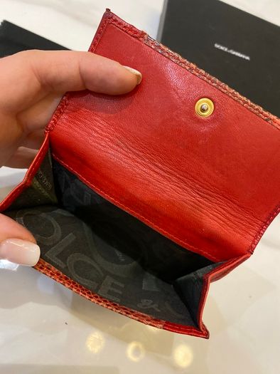 [Designer] Dolce & Gabbana, Snake Skin Red Wallet