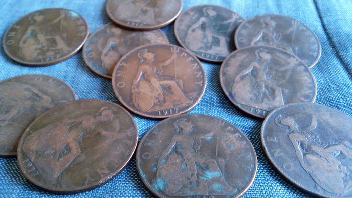 1917 Copper Pennies For Sale.