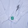 Zadig & Voltaire Blue White Striped Graphic Button-Up Tais Raye Tag Shirt Size XS Image 7
