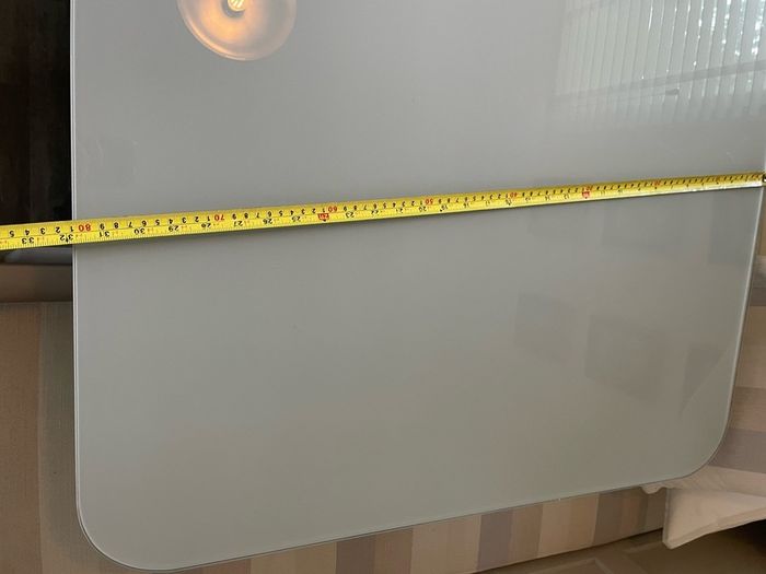 tempered glass extendable  table, driftwood colour base