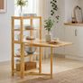 Folding Dining Table Dining Room Table Kitchen Table with 5 Storage Shelves, Image 6