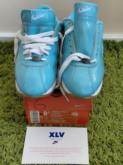 Nike WMNS Cortez III Leather Size UK-6/EUR-40 103082-441 Metallic Blue/White Limited Edition-2001