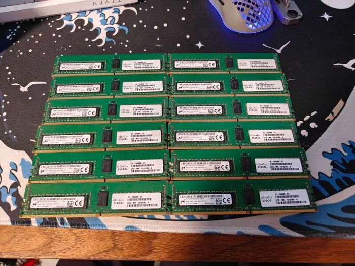 12 sticks of 16GB ECC PC4 2400 MT/s memory