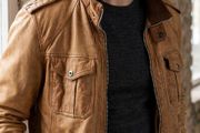 Classic Men's Aviatrix Tan Leather Jacket