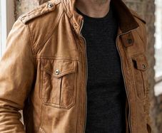 Classic Men's Aviatrix Tan Leather Jacket