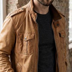 Classic Men's Aviatrix Tan Leather Jacket