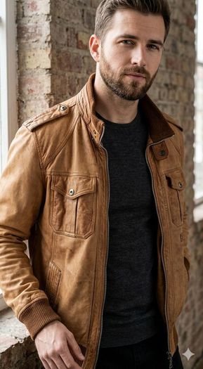 Classic Men's Aviatrix Tan Leather Jacket