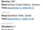 Galway to Dublin Bus Ticket