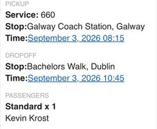 Galway to Dublin Bus Ticket