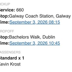 Galway to Dublin Bus Ticket