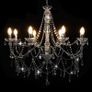 Chandelier with Beads Silver 8 x E14 Bulbs Image 4