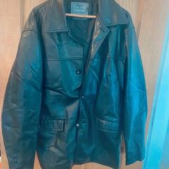 Black faux leather jacket by geuine garments size xxl