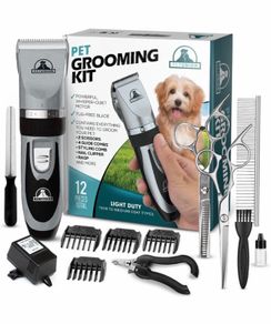 Professional Dog Grooming Kit - Rechargeable, Cordless Pet Grooming Clippers & Complete Set of Dog Grooming Tools. Low Noise & Suitable for Dogs, Cats and Other Pets Stainless Steel (FREE POSTAGE)