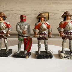 Vintage Collectable Rare Knights Figurines hand-painted plastic toy soldiers from Polish Peoples Republic