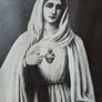 Vintage Virgin Mary Sacred Heart Picture Ornate Frame Image 4