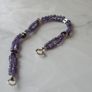 Double Strand Faceted Amethyst Bead Bracelet, 925 Silver Clasp, 7in/18cm Image 6