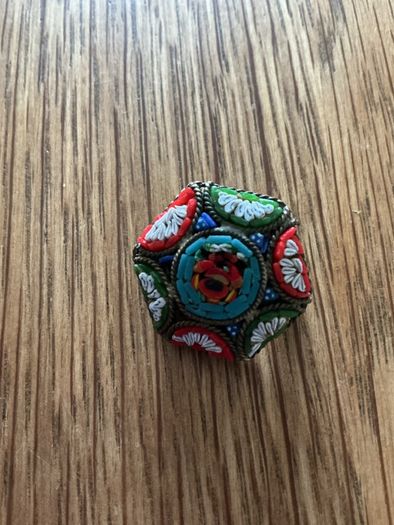 Vintage Italian micro mosaic brooch