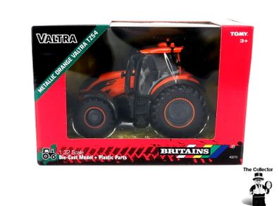 BRITAINS Metallic Orange Valtra T254 1:32 Brand New Sealed Authentic 1:32 scale model replica.Constructed from die cast metal and plastic.Compatible with most 1:32 scale Britains models.Suitable for indoor and outdoor play.