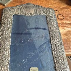 Vintage antique sterling silver large photo frame