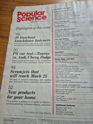 Vintage Popular Science April 1986 Magazine