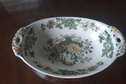 Green floral ceramic dish