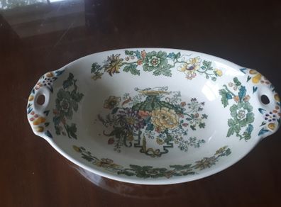 Green floral ceramic dish